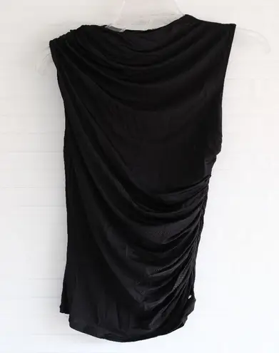 ANINE BING Black Sleeveless Ruched Blouse
