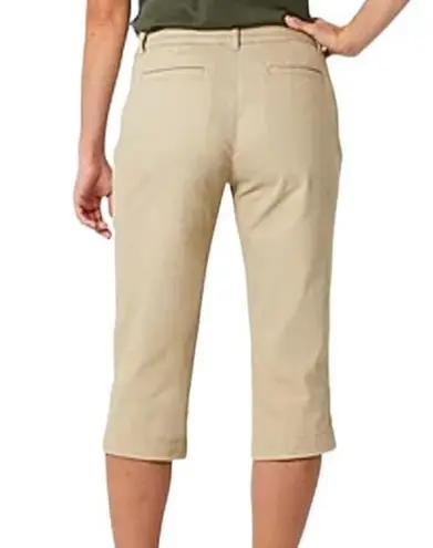 st. john's bay NWT ~  Secretly Slender Biscotti Tan Mid Rise Capri Pants ~ Size 12P