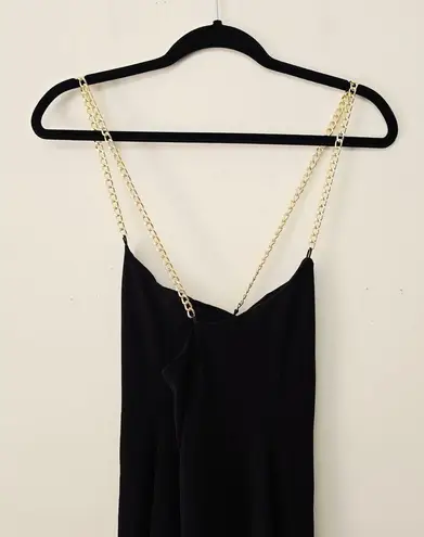 Nookie Estella Gown Maxi Dress Gold Chain Strap Formal Gala Party Prom Black XL