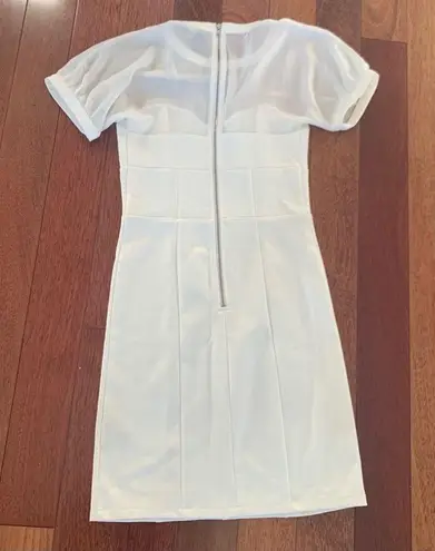 Robbi & Nikki | White Chiffon Top Bodycon Dress XS