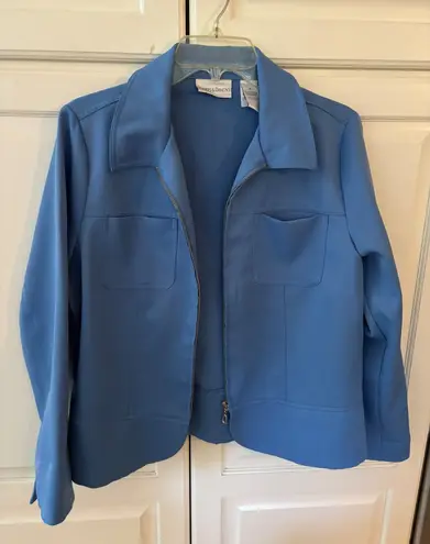 Drapers & Damons Blue Zip Front Collared Jacket Women's Size M Size M