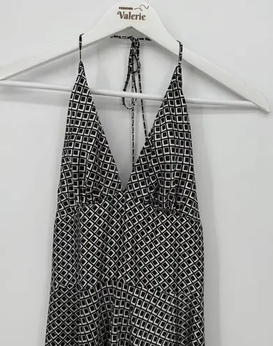 Alyn Paige NY Geometric Satin Halter Formal Y2k Dress Size 4