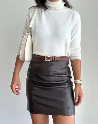 Valerie Stevens Vintage Leather Pencil Skirt Womens 6 100% Lamb Leather Mini