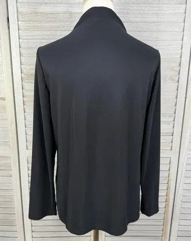 RAFAEL Black Mockneck Blouse with Gold Stud Details