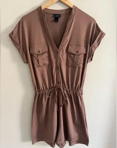 Daytrip  brown utility stretch spandex romper beach boho casual minimalist