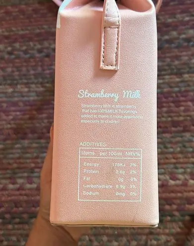 STRAWBERRY MILK NOVELTY HANDBAG PURSE Pink