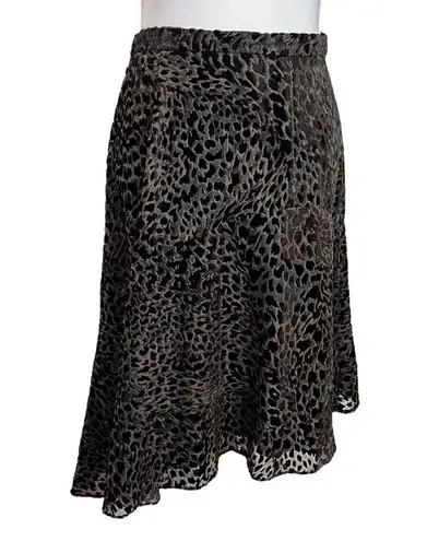 Reiss Neelam Animal Print Burnout Skirt Asymmetrical Womens Size 6