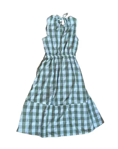 Free Assembly Sleeveless Fit and Flare Green Gingham Maxi Dress š„