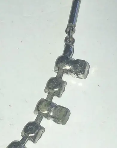 Vintage Silver Tone CZ Rhinestone Boho Bling Choker Necklace