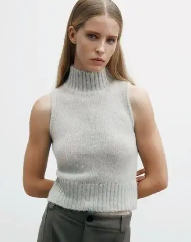 ZARA Alpaca Blend Sleeveless Turtleneck Sweater