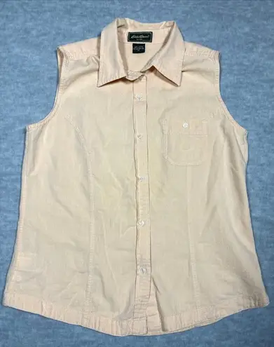 Eddie Bauer  Yellow Sleeveless Button‎ Up Shirt Cotton Size M - Image 1