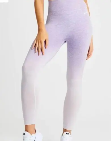 AYBL Pulse Seamless Purple Lilac Ombre Running Gym Workout Leggings Size Medium