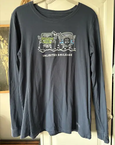 Life is Good  Navy Long Sleeve thumbnail 1