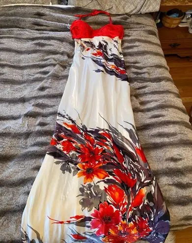 Clarisse Red Print Prom Dress