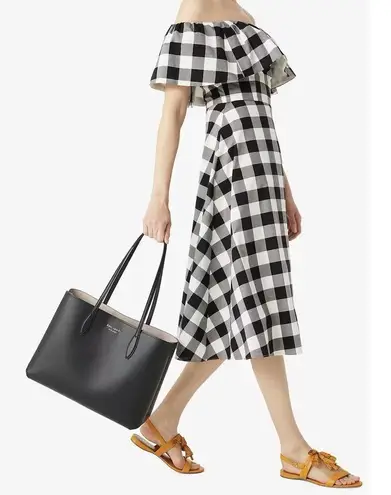 Kate Spade All Day Black Large Leather Tote Bag V3304 NWT $248 MSRP 2 Piece