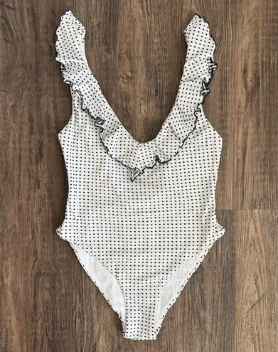 Eberjay Eberjey Loreta Coastal Dot Ruffle One Piece Swimsuit M