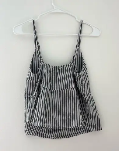 Hollister  striped peplum tank with tie front