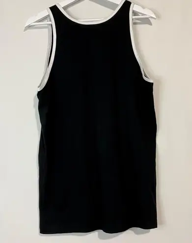 American Apparel Women’s Sleeveless Tank Black w/ White Hems Size Medium NWOT