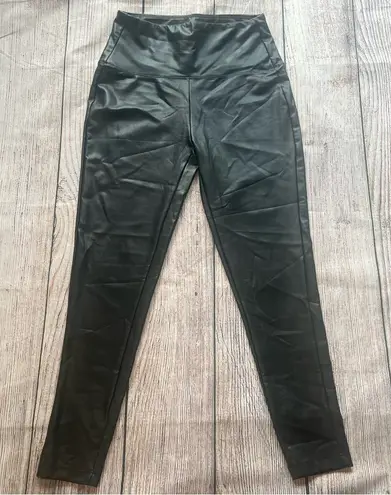 Zenana Outfitters Faux Leather Black High Waist Leggings Pants Womens Size Large Biker