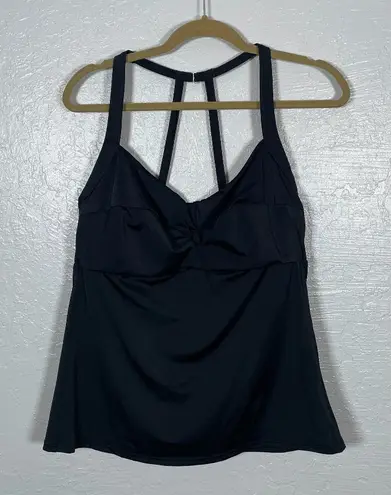 Title Nine Women 38DD Black Underwire Tankini Swim Top Adjustable Straps Bikini