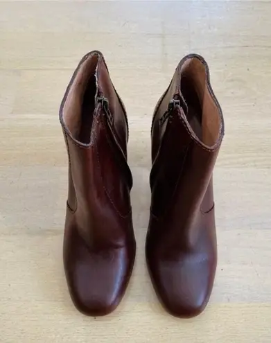 Madewell beautiful maroon leather heeled ankle booties NEW