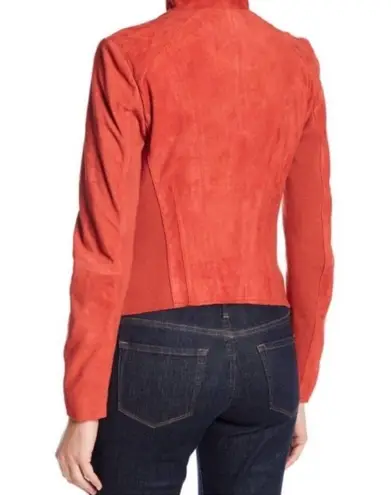 Marc New York Suede Leather Moto Jacket Red Orange XL Extra Large