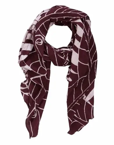 new Liebeskind Berlin π Woven Jungle Leaf Print Scarf π Wine π Made in India