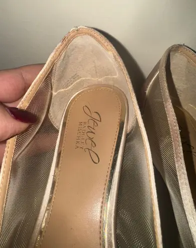 Badgley Mischka Jewel pointed toe flats size 10 nude/pink color