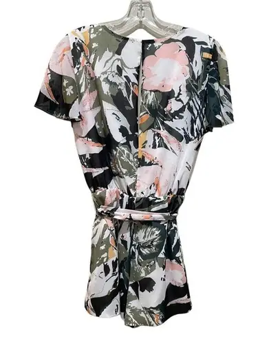 Club Monaco Ionita Floral Romper Ruffle Flutter Sleeves Size 2