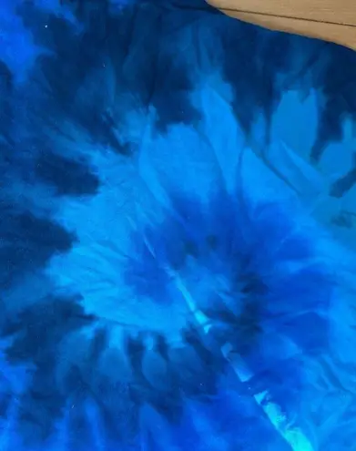 UC BERKELEY Cal Bears Go Bezerk Tie Dye Game Day Cropped T Shirt Size Small Blue