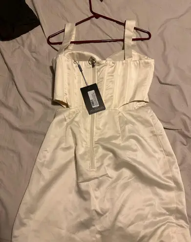 Pretty Little Thing PLT White Corset Dress 