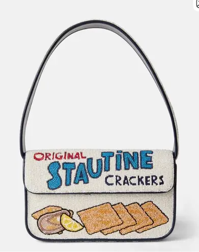 STAUD Stautines Crackers Saltines Beaded TOMMY Bag Shoulder Purse red blue white