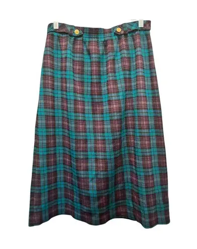 Cape Cod Sportswear Women's Plaid Long Skirt Blue Size 14