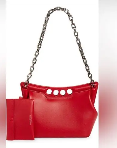 Alexander McQueen The Small Peak Leather Shoulder Bag, brand new Red,$3600