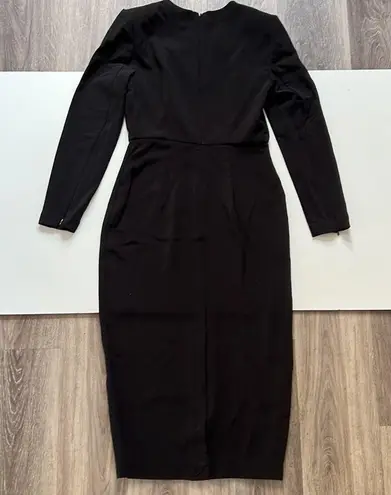NWOT Sergio Hudson x Target Strong Shoulder Body con Black Midi Dress XS
