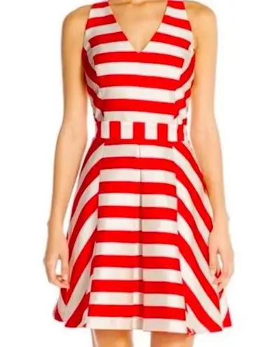 Adelyn Rae Dress Sleeveless Fit & Flare Pin Up Candy Cane Red/White S NWT