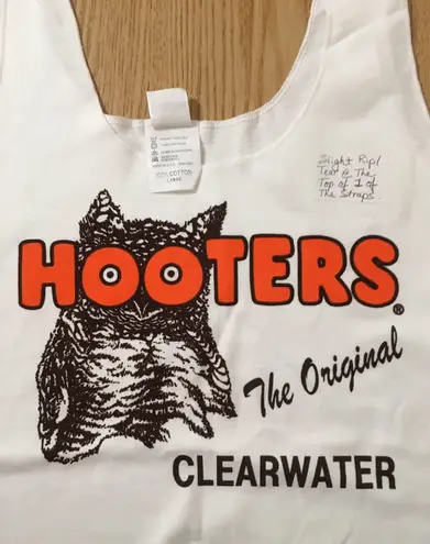 Hooters #1 New  Girl Uniform Tank From Clearwater Florida Size Large With A Small Flaw