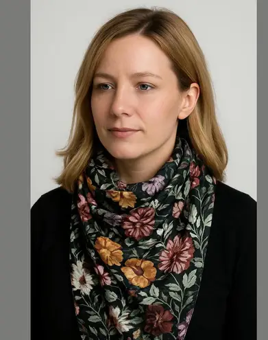 Vintage Studio New York Silk Scarf with Floral Design