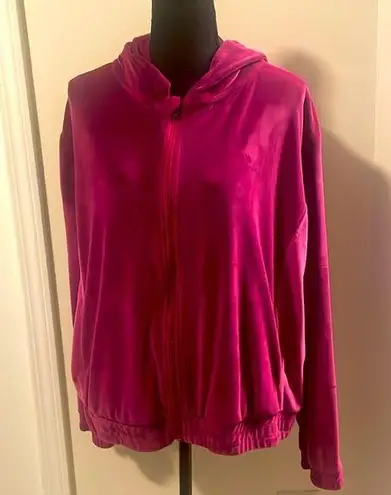 Zelos  Women’s Full Zip Hoodie Velour Sweatshirt Burgundy Size XL