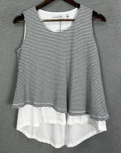 Neiman Marcus Top Patrizia Lucas Womens Small Blue Striped Sleeveless Old Money