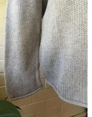 Cotton Rolled Neck And Sleeves Sweater Grey Size XL