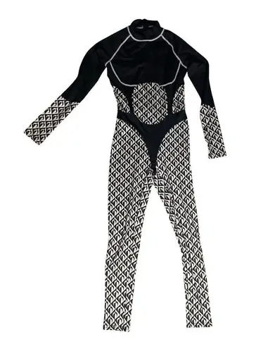 Lala Black Streetwear Autumn Fashion Skinny Slim Bodycon Jumpsuit Size Medium