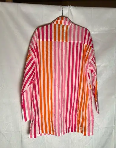 Beach Riot NWOT Alexa Top Striped Button Front 100% Cotton Oversized Coverup