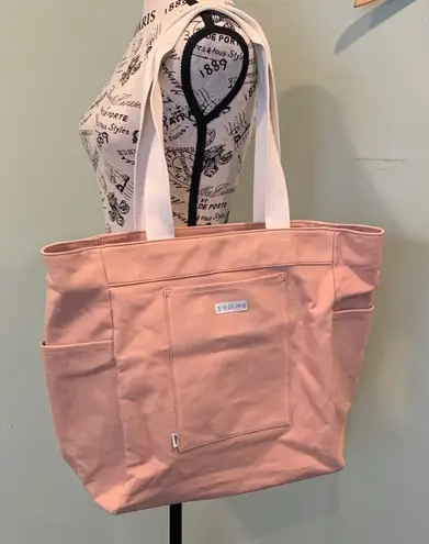 Bridling Light Pink Cotton Canvas Tote Bag Lots of Pockets