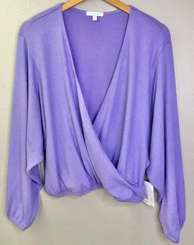 Beyond Yoga NWT Wrapped Up Pullover Light Amethyst Flowy Top Blouse