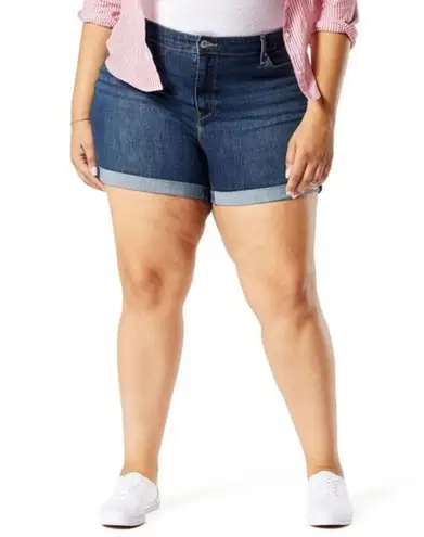 NWT Levi’s Denim Shorts Plus Size 16 Dark Wash Denim Modern Stretch High Rise Blue