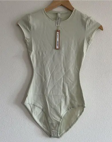 SKIMS Cotton Jersey T-Shirt Brief Bodysuit in Spearmint, Size X-Small