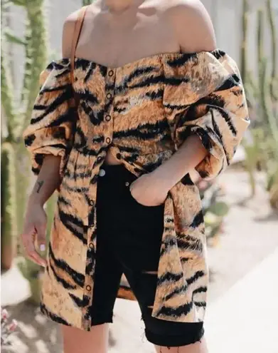 Hofmann Copenhagen Animal Print Mini Dress in Golden Hour Yellow