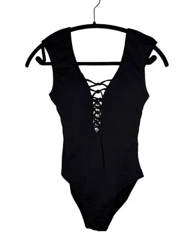 Bleu Rod Beattie Hole in One Cap Sleeve Lattice Mio In Black Size 4 NWT