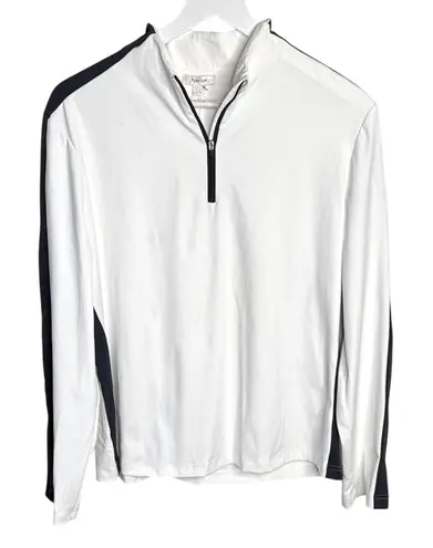 Tyler Boe 1/4 Zip Long Sleeve White Golf Activewear Pullover NEW W1803 Sz L Size L